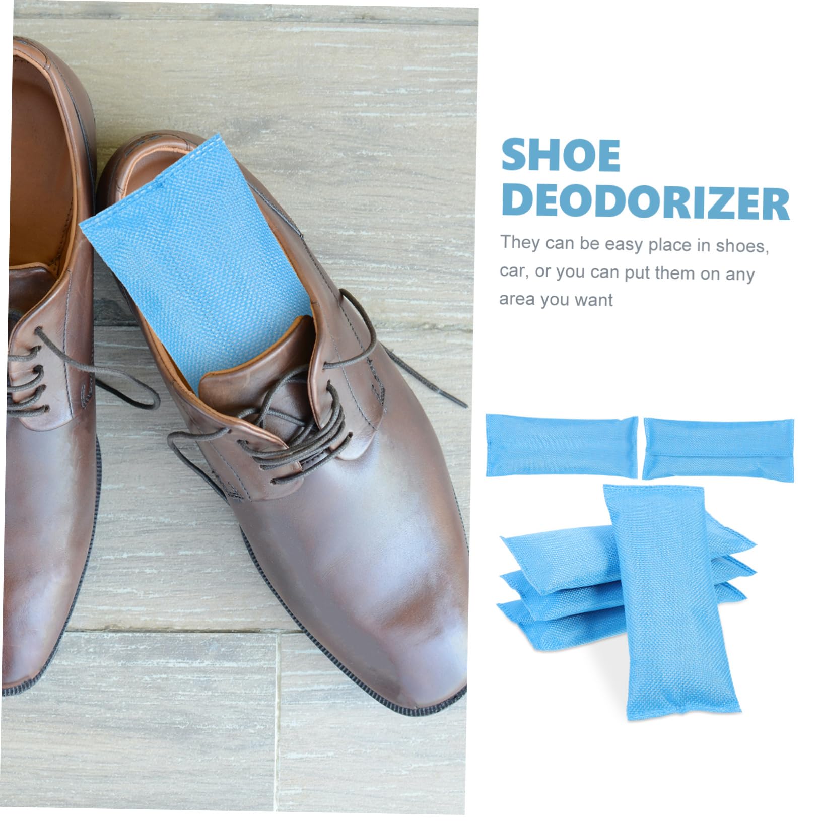 Sacchetti Deodoranti Per Scarpe e Armadi in Carbone Di Bambù Professionale, Borsa Sostituibile e Rigenerabile, Accessorio Compatto Per Casa e Auto, Confezione 6 Pezzi