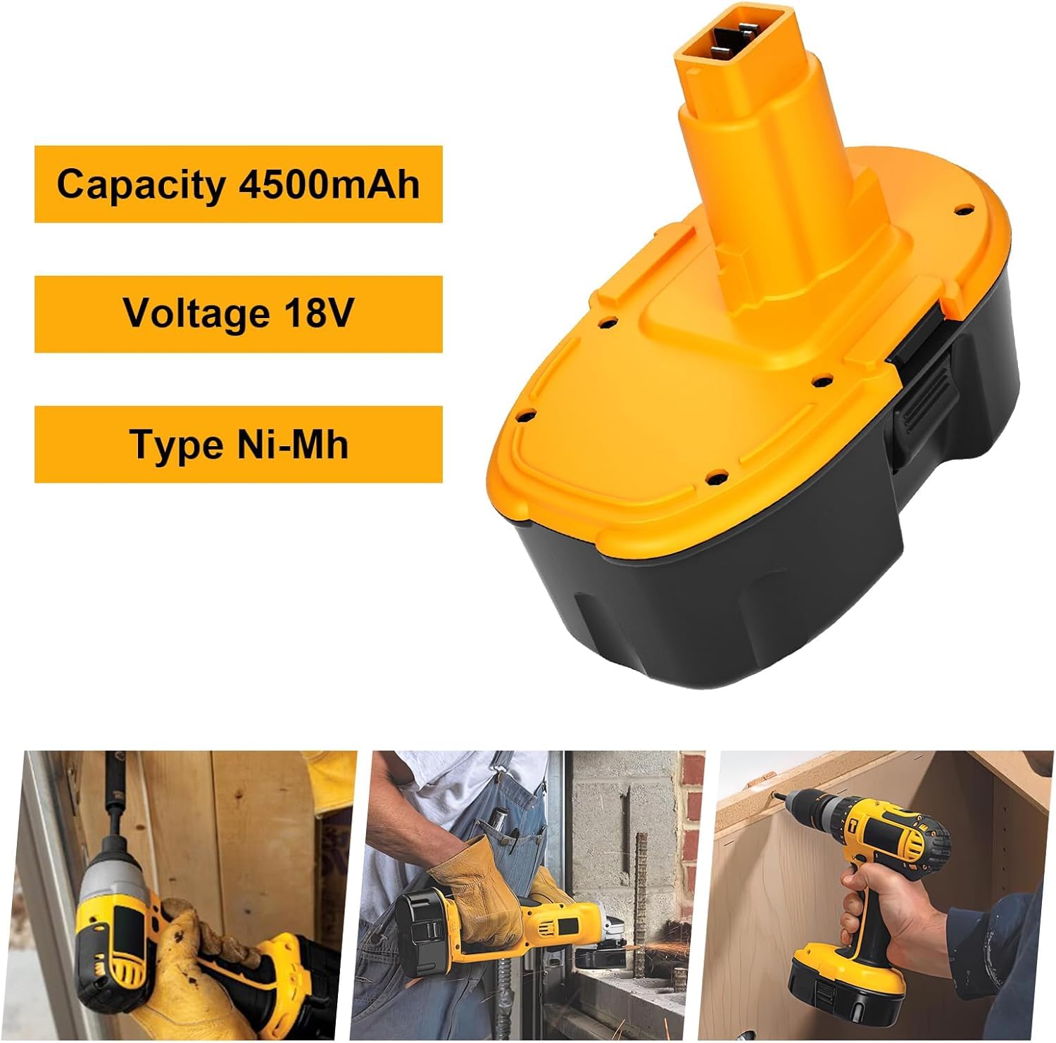 18v Dewalt Battery 2-Pack 4.5Ah 18V DC9096 DC9098 Replacement For Dewalt  18V XRP Battery 18v Battery