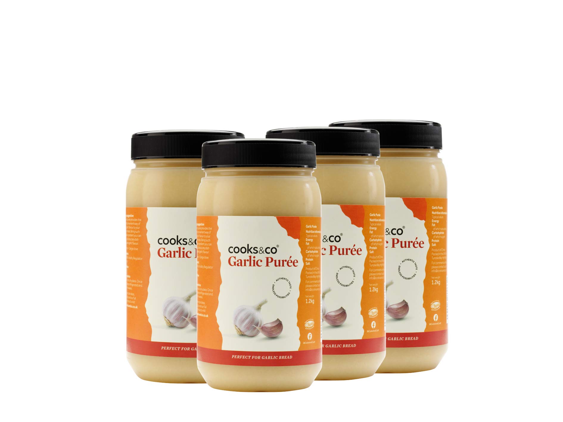 Cooks & Co Garlic Puree 1.2 Kg (Pack of 4)