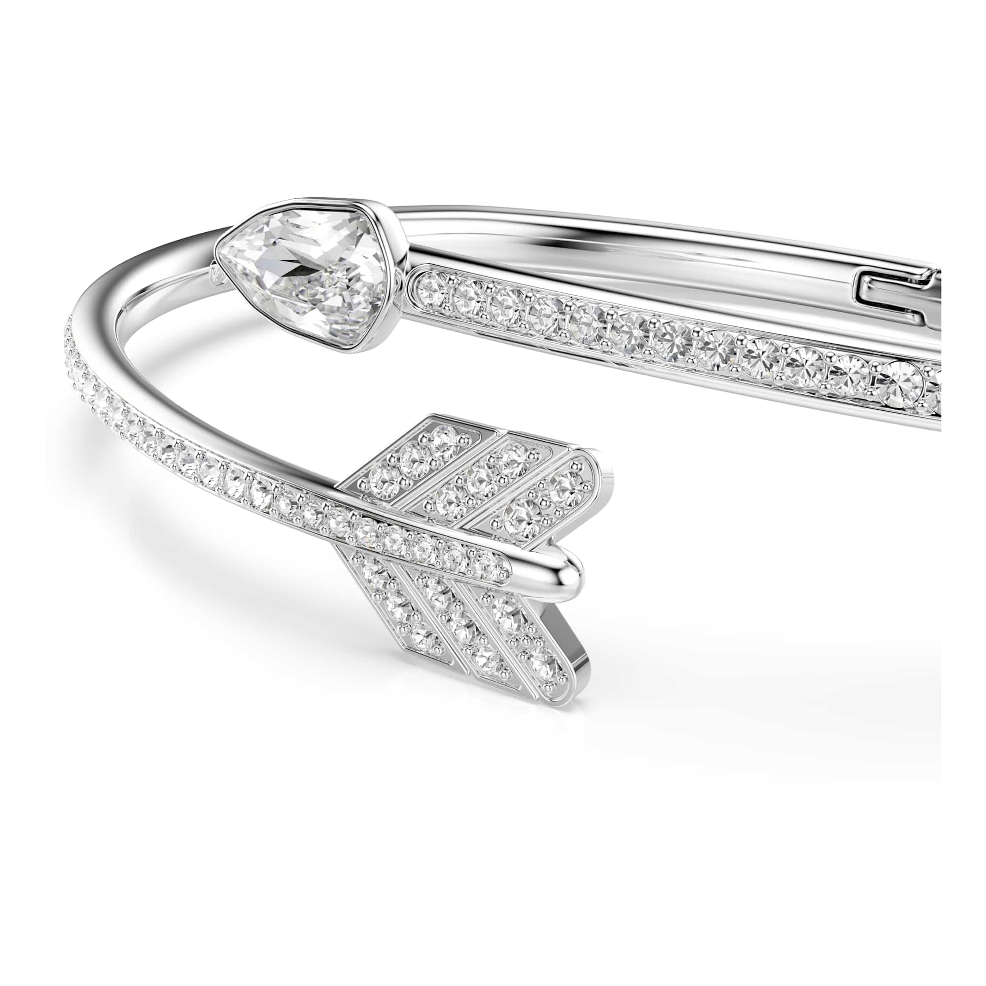 Swarovski Idyllia Collezione Bracciale rigido, Tagli misti, Freccia, Bianco, Placcato rodio
