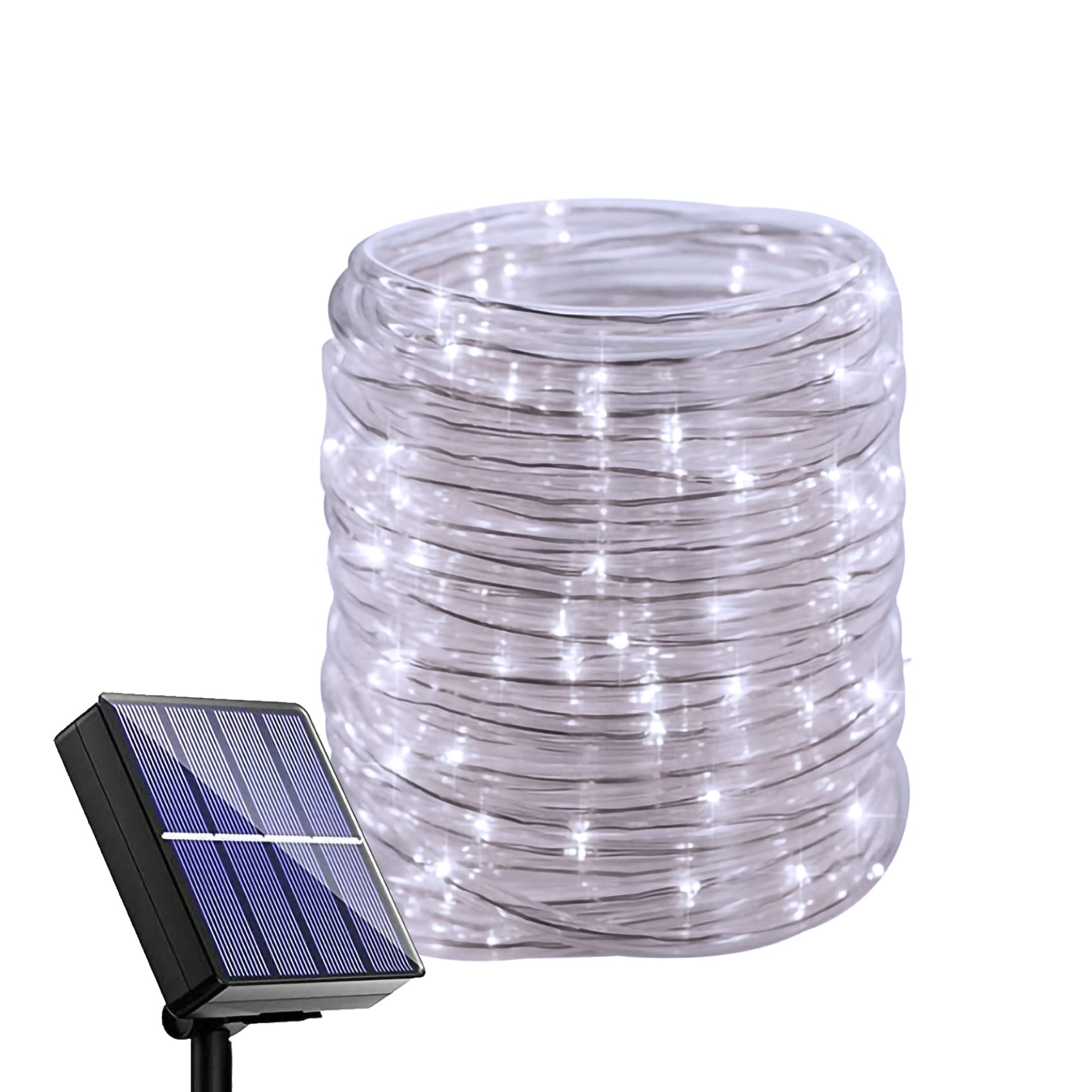 Guirnaldas Luces Exterior Solar, 30M 300 LED Impermeables Manguera Led Exterior 8 Modos Cadena de Luces Para Boda Casa Patio Jardines Fiestas (Blanco)