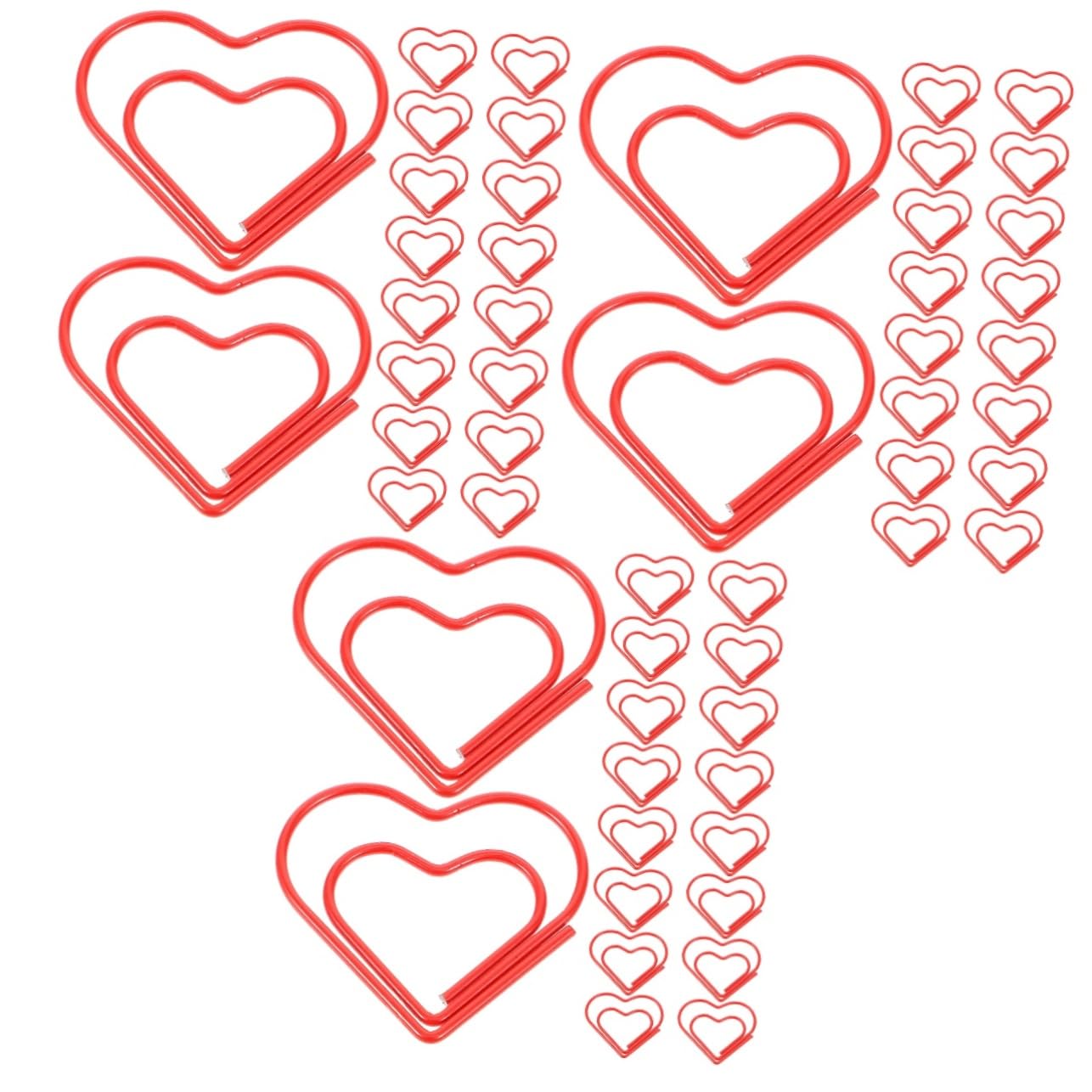 STOBOK 3 Set Di Graffette A Forma Di Cuore in Metallo Rosso A Forma Di Cuore Per Ufficio Antiscivolo Facili Da Usare Confezione Da 100 100 Pezzi*3