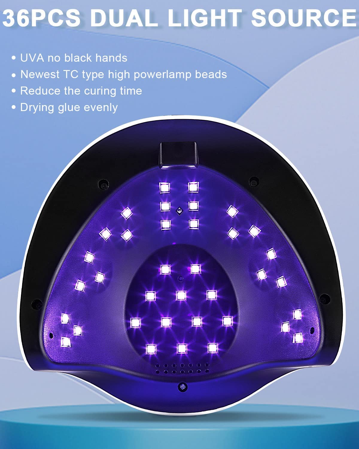168 W Lampada UV Asciuga Unghie Lampade per Unghie Professionali, Asciugatura Rapida 4 Timer di 10s/30s/60s/99s,36 LED, Grande LCD Display Base Smontabile (Classic-White)