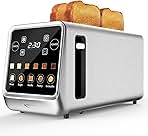 Keenstone Toaster 4 Slice, Digital Smart Toaster with TouchScreen, Memory Function, Single Slot Toasting, Timer, Reheat & Defrost for Bagels, Bread, Waffles, Muffin, Stainless Steel Kitchen Essentials