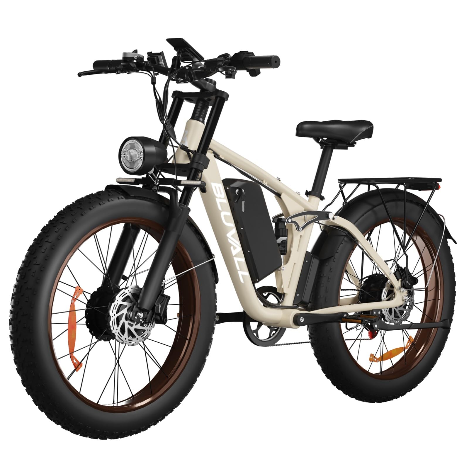 Electric Bike for Adults, 2000W Ebike 52V 22.4Ah Lithium Battery 35MPH 26" Full Suspension Electric Bicycles 7 Speed Hydraulic Brakes Up to 60 Miles