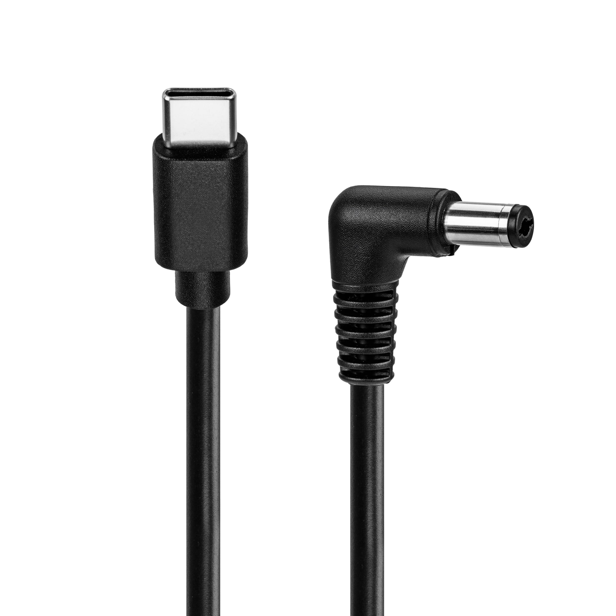 goobay USB-C™ to DC Cable 5V 3A with Right-Angle Plug – 1.5 m, USB-C Male to DC 5.5 x 2.5 mm, Power Cable for Routers, Speakers, Mini Devices, Black, 78970