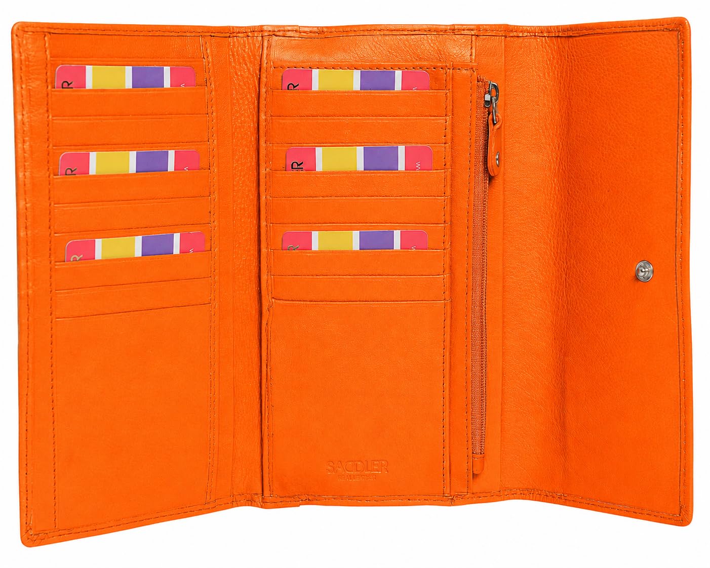 SADDLER Ellen - Portafoglio grande in vera pelle RFID da donna, lussuoso pochette con 20 scomparti per schede, tasca portamonete con cerniera e scatola regalo, elegante organizer per viaggi, contanti