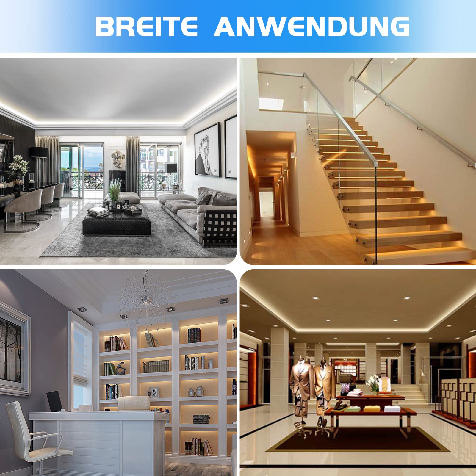 Efishine 20-PACK profil aluminiowy LED 20 x 1M, profil aluminiowy w kształcie V z mleczną osłoną, zaślepkami i klamrami montażowymi do taśm, bardzo prosta instalacja……