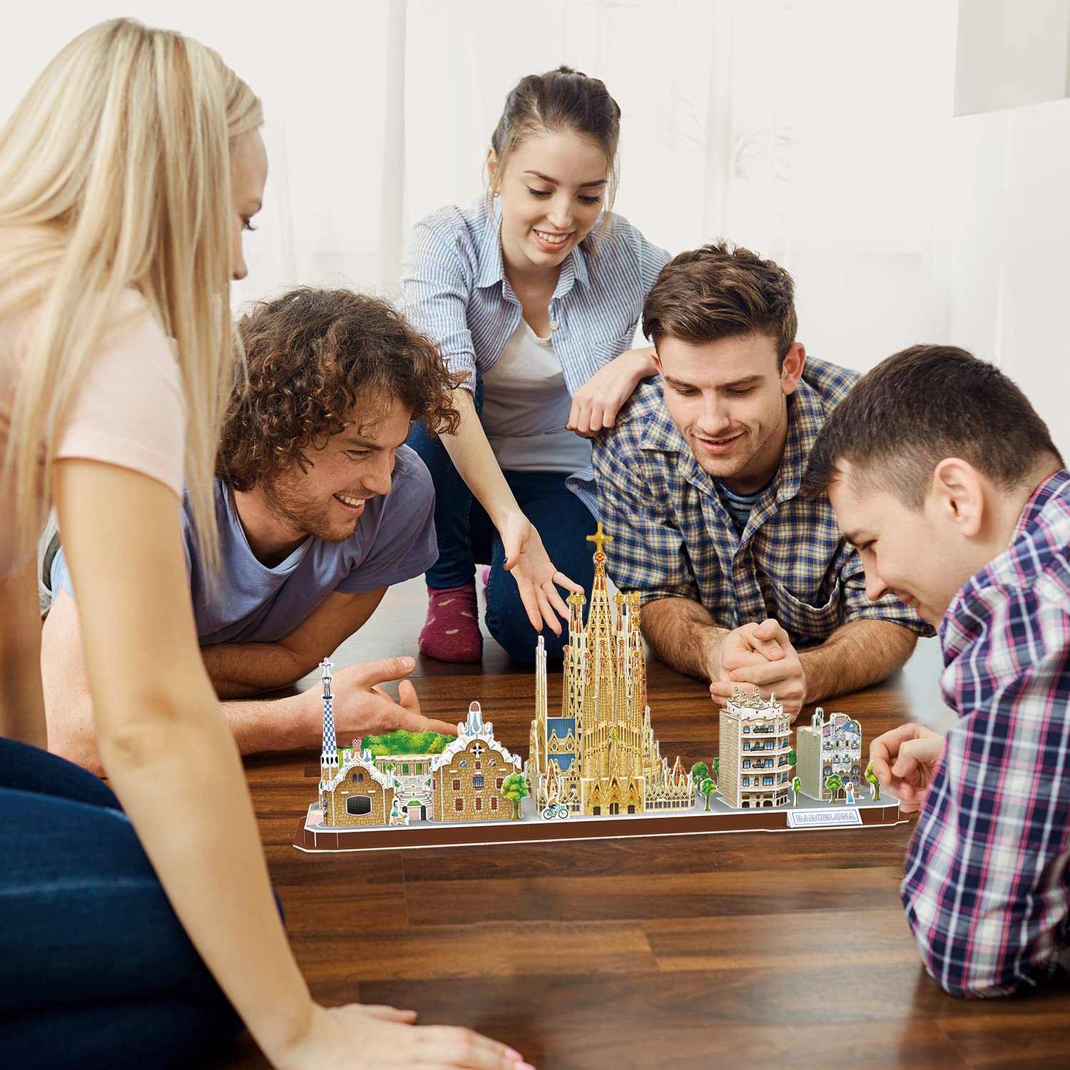 Puzzle 3D - Barcelona Cityline | Puzzle 3D Niños Y Adultos | Maquetas para Montar Y Construir | Puzzles 3D | Maquetas para Construir Adultos Y Niños | 186 Piezas | Regalo Niño 8 Años