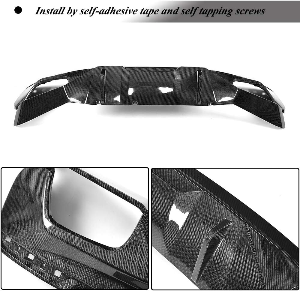 Carbon Fiber Rear Diffuser fits for BMW 5 Series G30 G38 520i 540i 538i M Sport 2017 2018 2019 Rear Bumper Lip Diffuser Valance(Luxury Rear Lip)