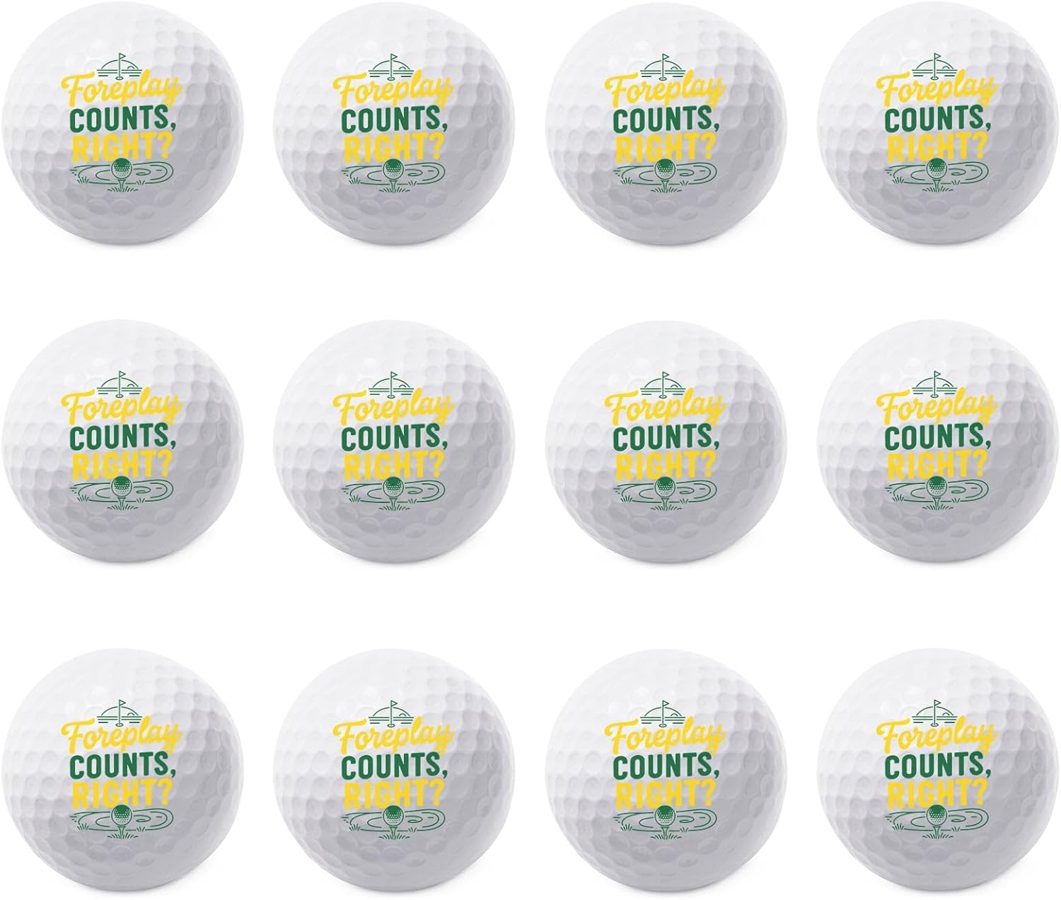 TeesAndTankYou Foreplay Counts Right Golf Ball - Novelty Gift for Men Golfers and Dad