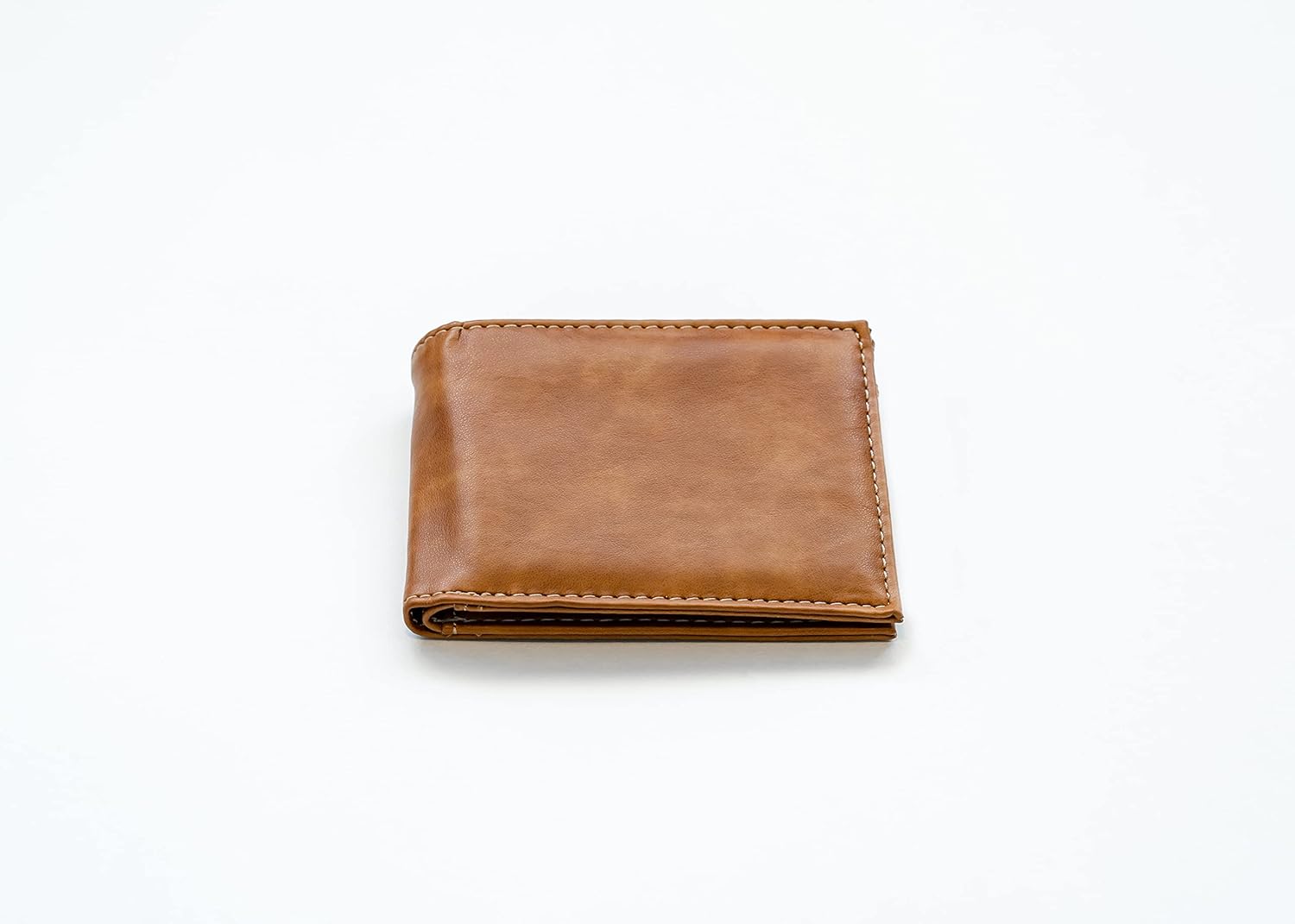 NBA Houston Rockets Billfold Wallet, Brown - Laser Engraved Vegan Leather, 4 Card Slots, ID Window