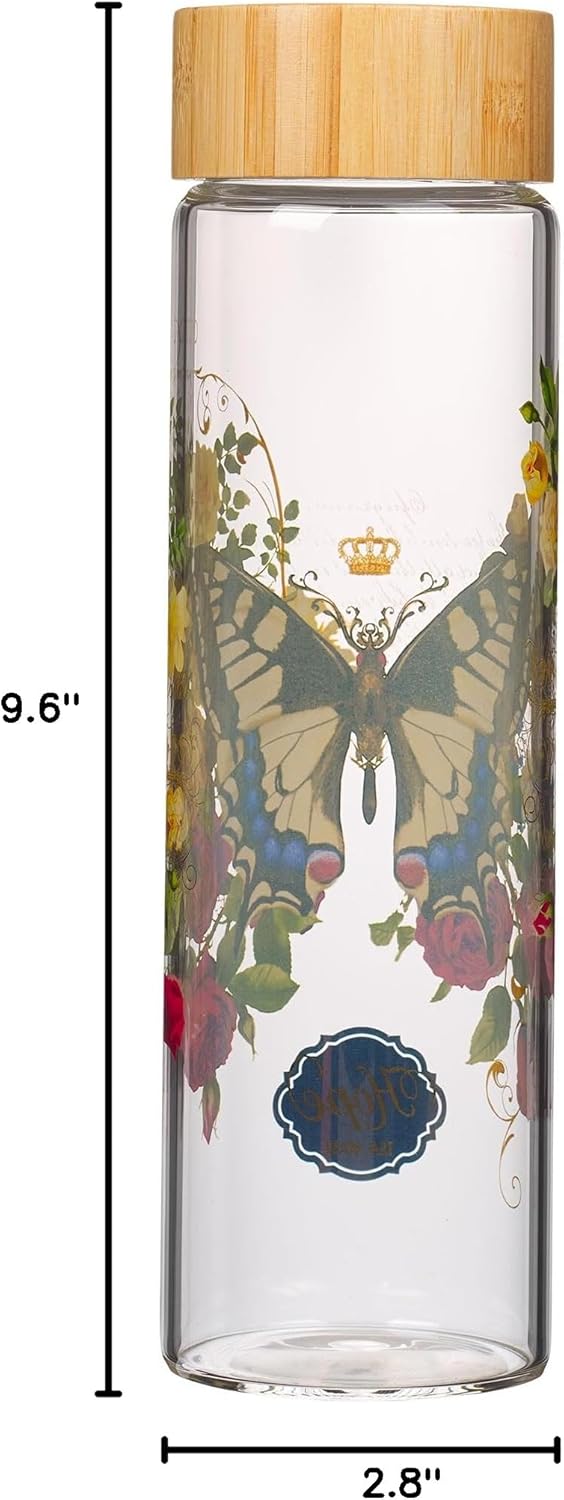 Christian Art Gifts Premium Yellow Butterfly Reusable Glass Water Bottle with Bamboo Twist Cap Lid for Travel and Cold Beverages 22 oz Bottle with Inspirational Scripture for Women - Hope Isaiah 40:31 - Image 5
