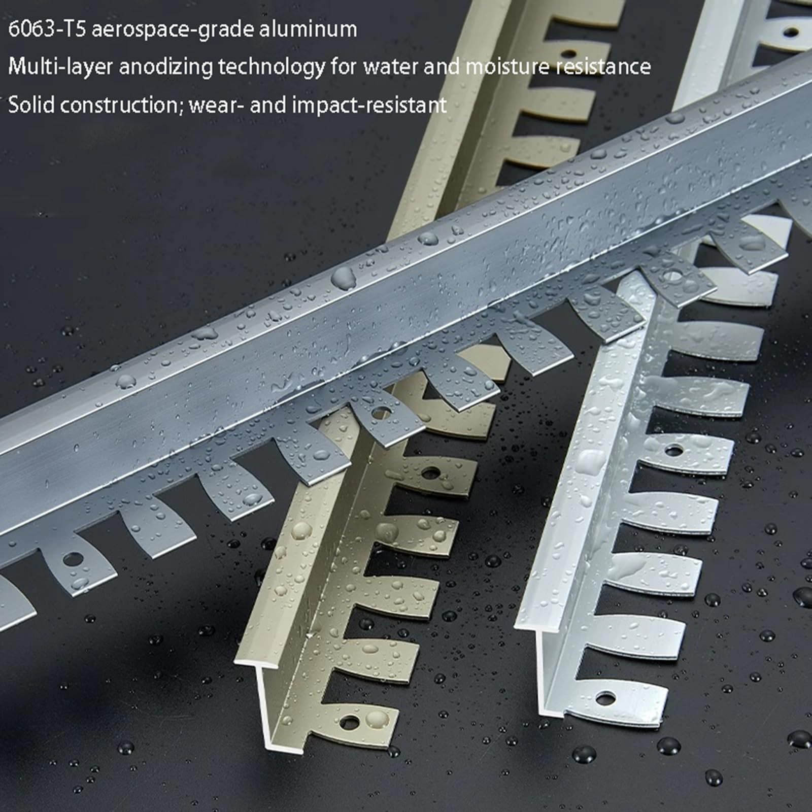 Perfil En T De Aluminio Transición De Suelos, 90 Cm × 3 Unidades; Remate Para Baldosas, Madera Y Laminados — Rellena Huecos(Matte Champagne,8.5mm*90cm)