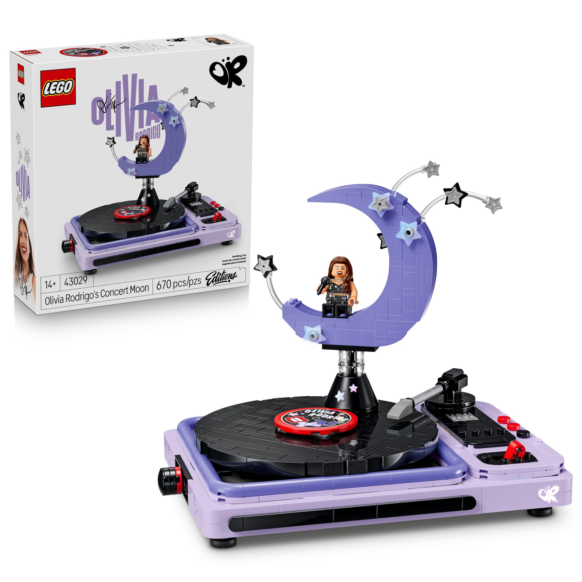 LEGO Editions Olivia Rodrigo's Concert Moon 43029 | Collectible Building Toy for Teens, Ages 14+, Olivia Rodrigo Minifigure, Bedroom Decor, 670 pieces, Gift for Birthdays