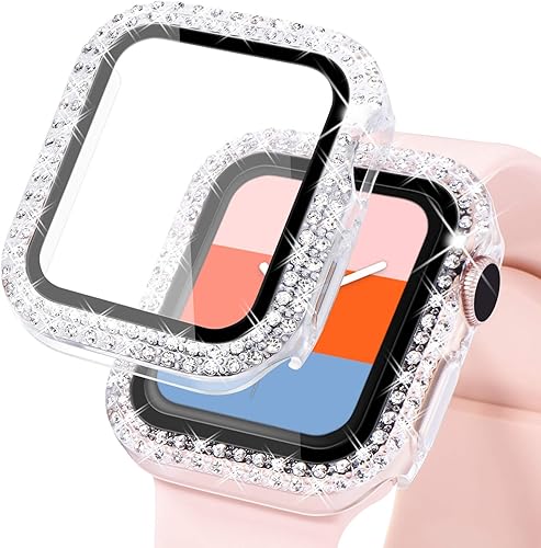 KADES - Funda protectora brillante compatible con Apple Watch Series SE, SE 2022, 6, 5 y 4 de 40 mm, con protector de pantalla incorporado (40 mm,