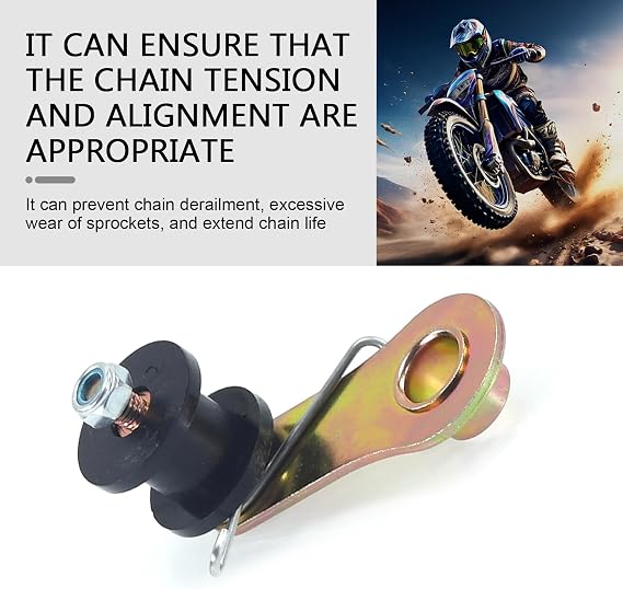 Chain Tensioner, Heavy Duty Chain Roller Tensioner with Clip Spring, Vibration Damping 110cc 125cc 140cc Wheel Modified Accessory, Universal 4 Wheelers ATV Adjuster Kit (Black)
