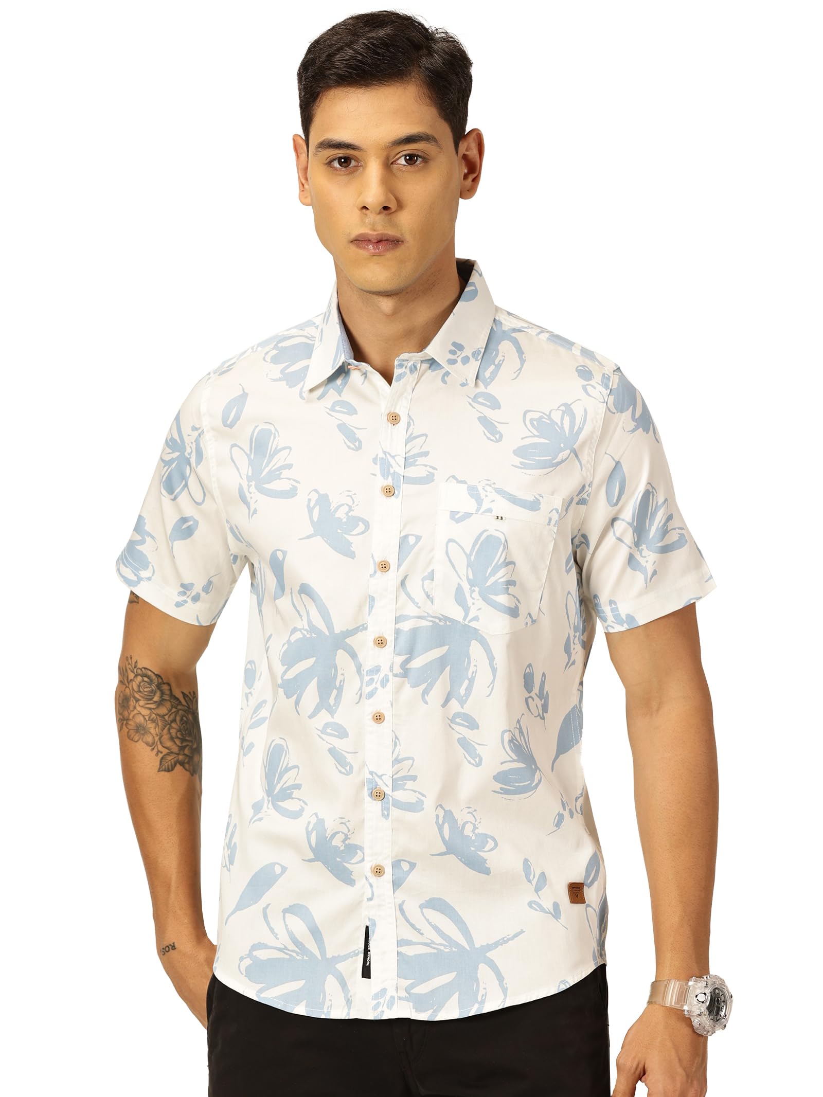 thomas scott Men's | Printed | Half Sleeve | Regular Fit | 100% Cotton | Spread Collar | Casual Shirt-picture-38