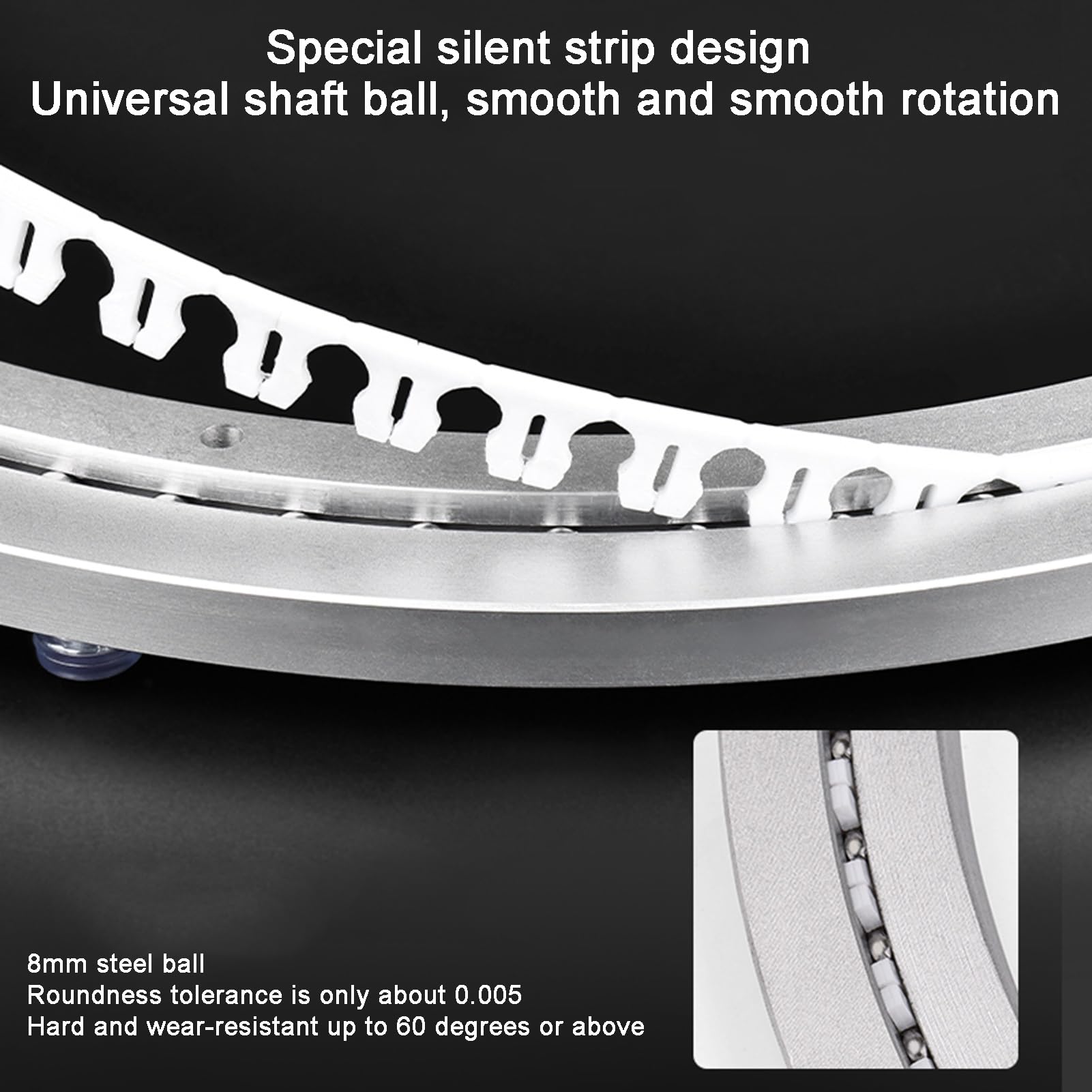 Susan Paresseuse Robuste Roulement Muet, Alliage D'aluminium Plateau Tournant, Pivotant Rotation Roulement Rond Restauration Tableau Lisse Assiette Matériel(45cm)