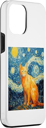 Vista 12 de iPhone 11 Divertido gato arte pintura amante de gato noche estrellada gato Van Gogh caso