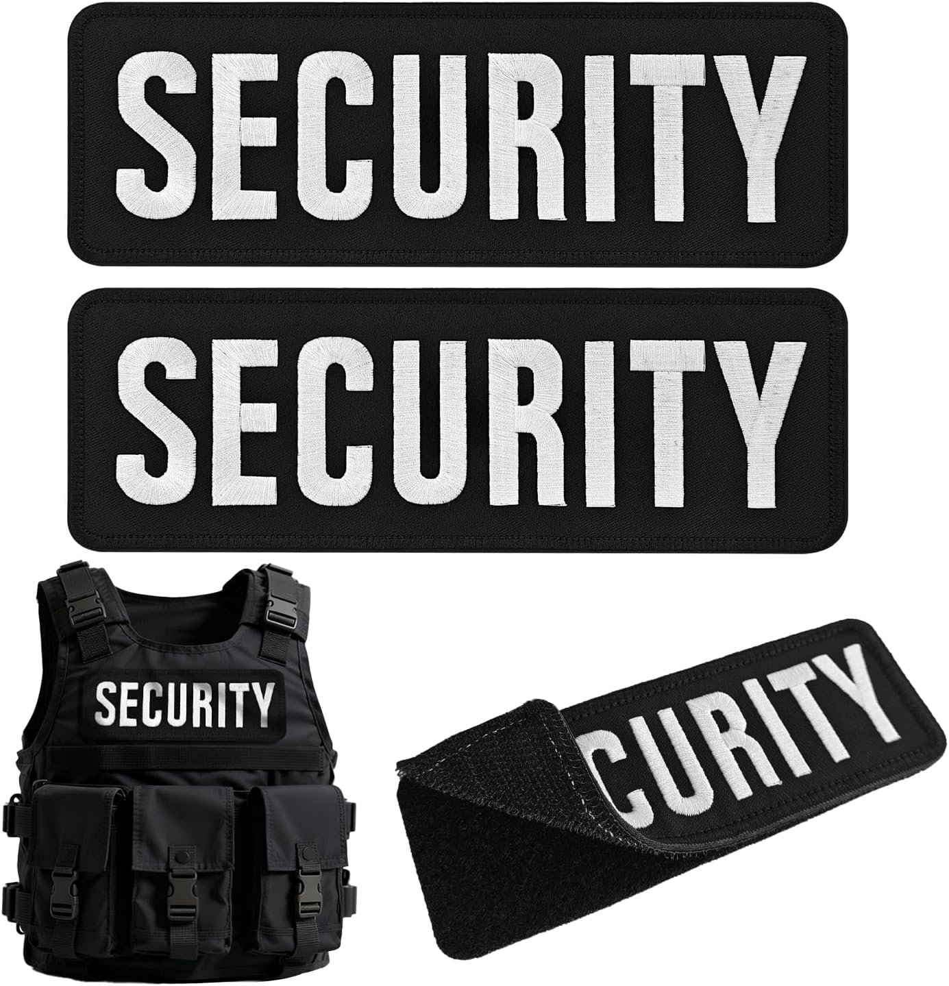 Patch, Tactical Embroidered Applique Hook & Loop Patch for Tactical Vest Uniform Jacket Caps 1 Large 1 Small