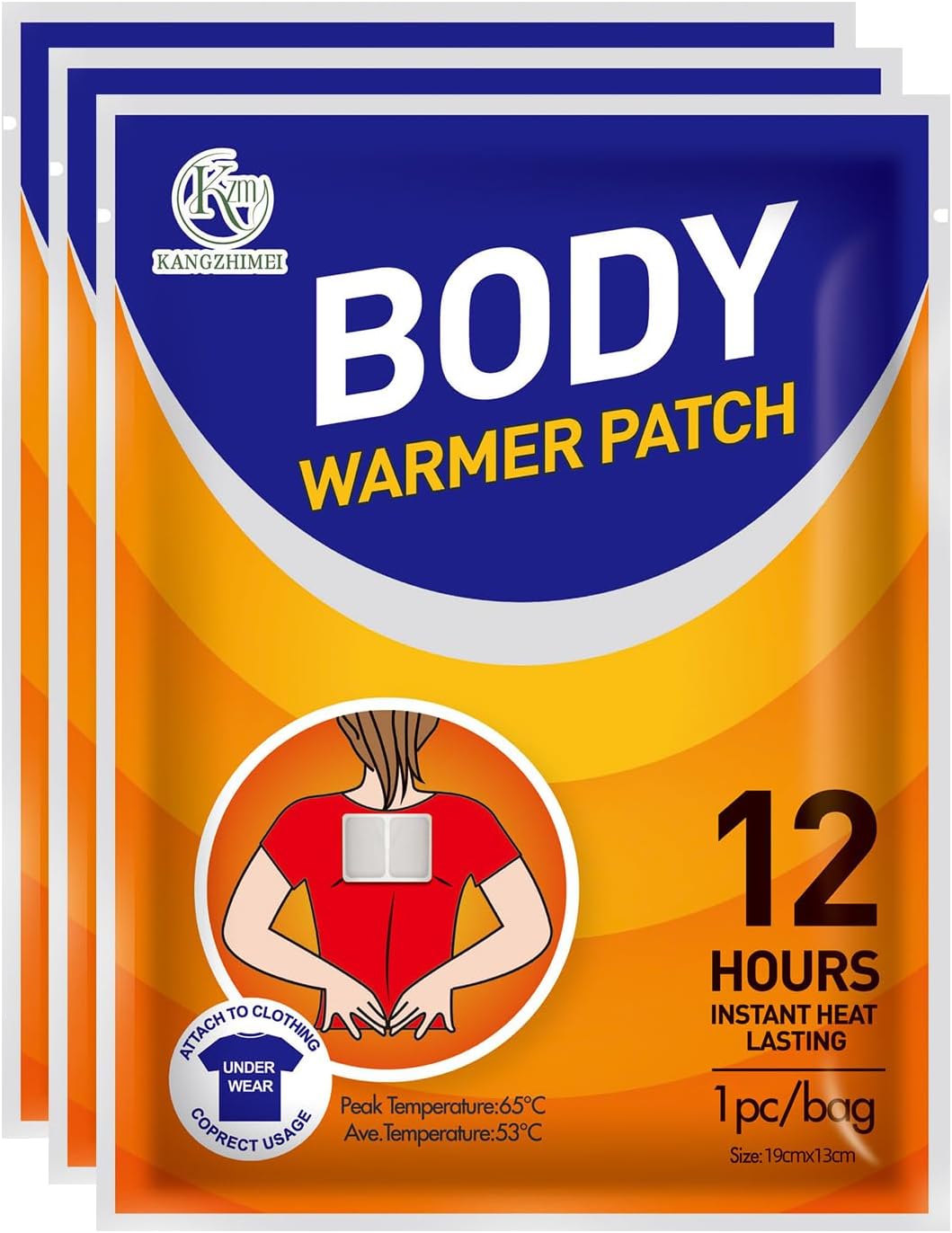 Body Warmers Back Heat Patches - Large Size Adhesive Heating Patches Disposable Heat Therapy Patch for Back and Shoulder, Air Activated Patch -Up to 12 Hours of Heat