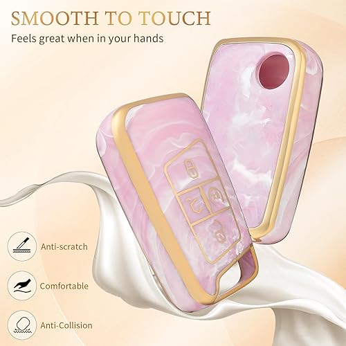 Miniatura 4 de OFFCURVE Cubierta de llavero de TPU para VW D5+llavero, Oro rosa+llavero