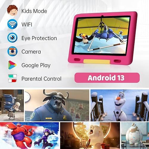 Miniatura 2 de Lville Tablet para niños, tableta Android 12 de 10 pulgadas, tableta para niños, procesador de cuatro núcleos, 2 GB+32 GB, 5000 mAh, Kidoz