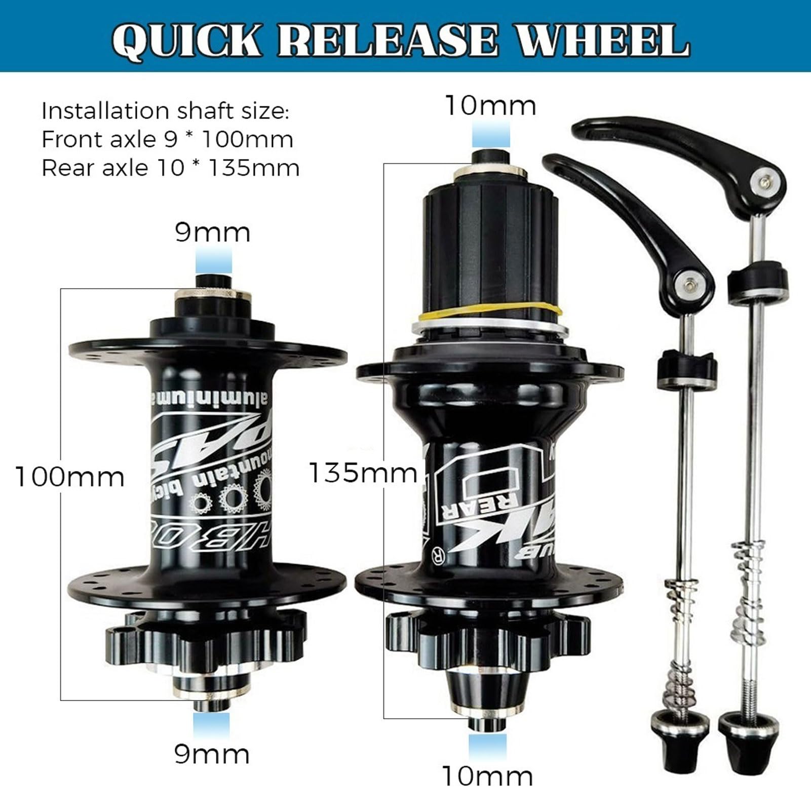 Set di ruote posteriori per mountain bike da 26 pollici 27,5" 29 er, cerchi in lega di alluminio QR 9 mm ruote freno a disco 32H bicicletta per 7-12 velocità