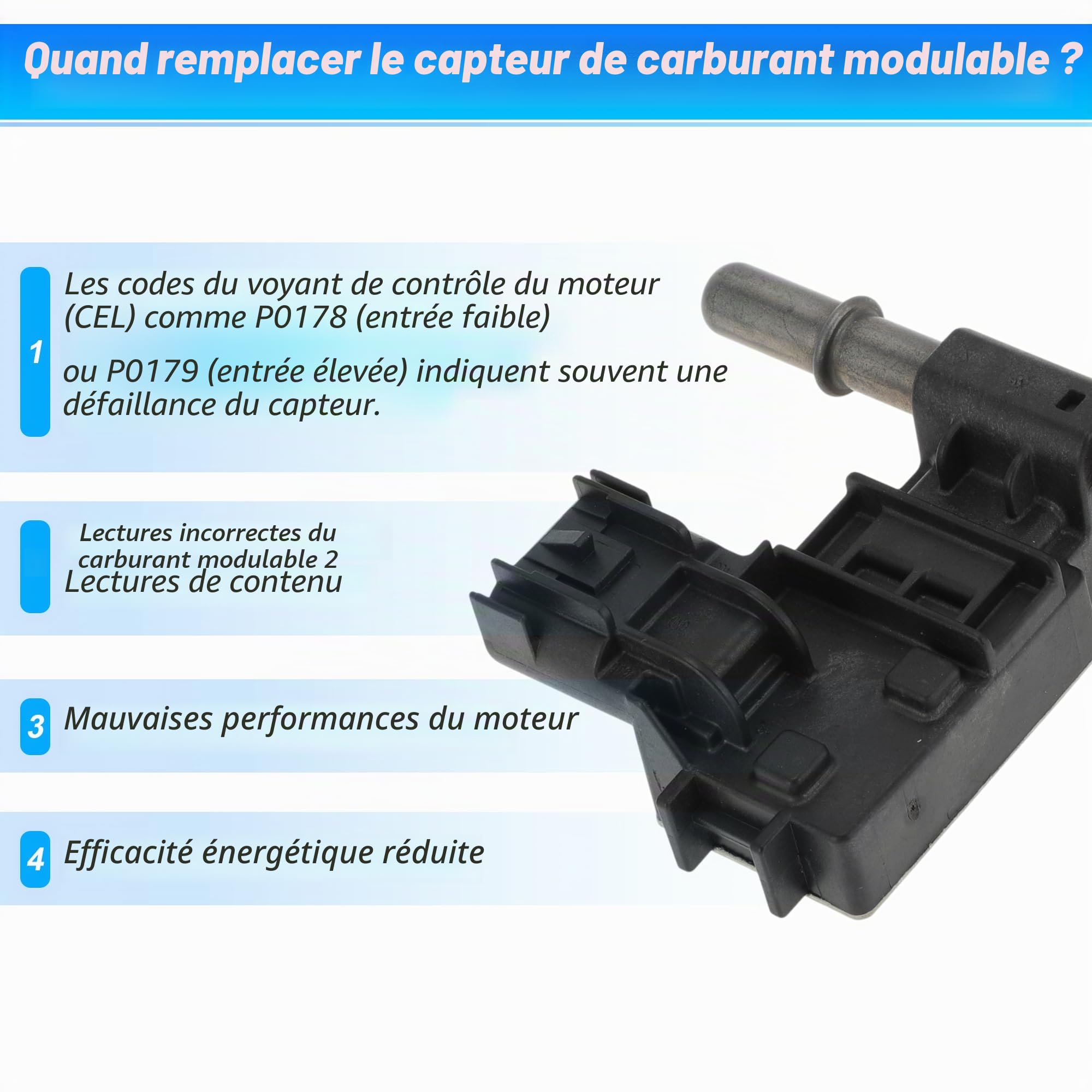 No.13507128 Capteur E85 Flex Fuel Pour Chevrolet Silverado 1500 2014-2018 Pour Chevrolet Suburban 2015-2020 Pour GMC Sierra 1500 2014-2018 Pour GMC Yukon 2015-2020