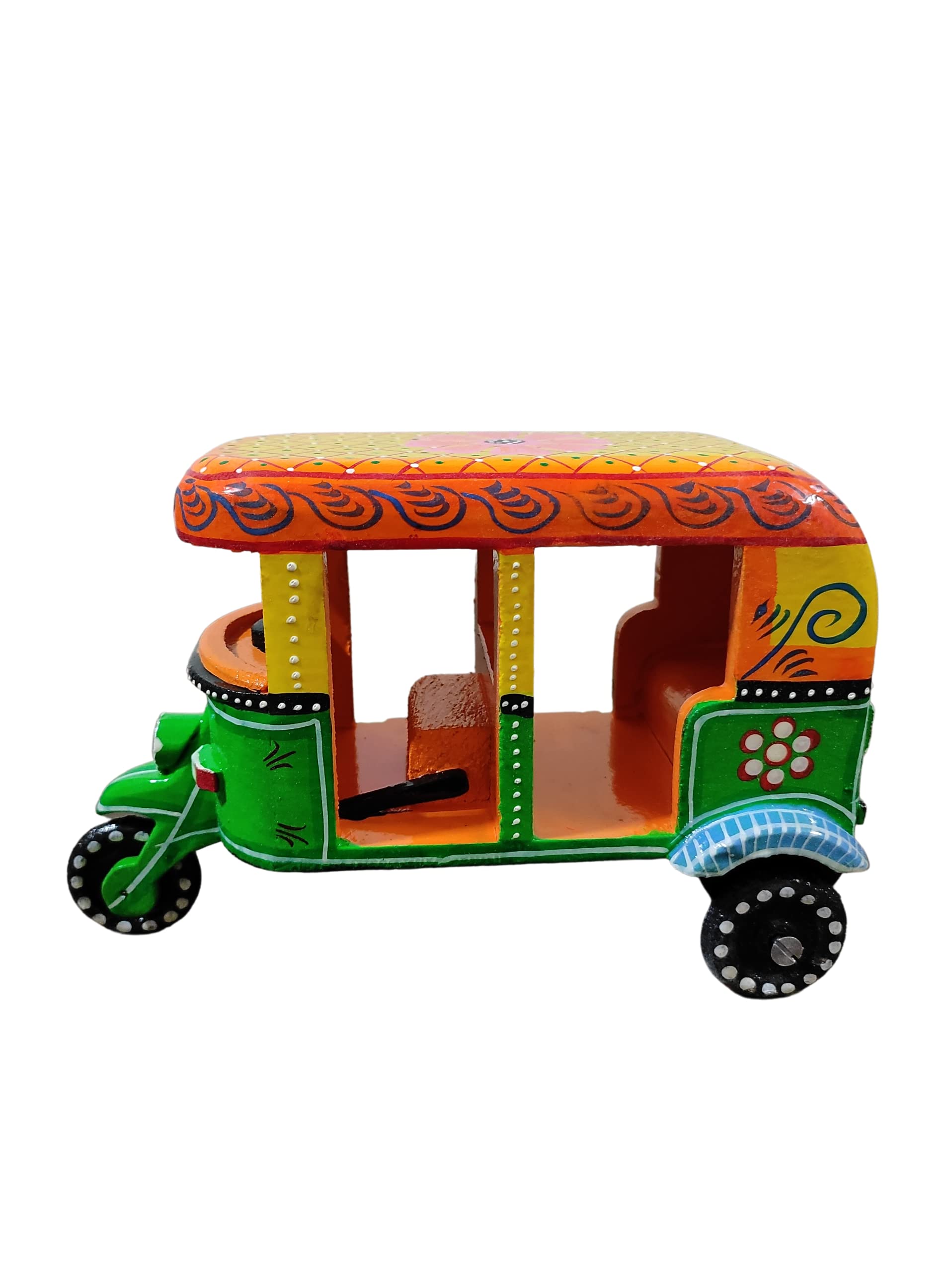 Sponsored Ad - BoBo Handcrafted Push and Pull Wooden Auto Rickshaw Showpiece, Traditional Indian Design, Ideal for Collection, Gifting and Imaginative Play