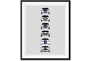 Shelby GT350 Generations Inspired Car Poster
