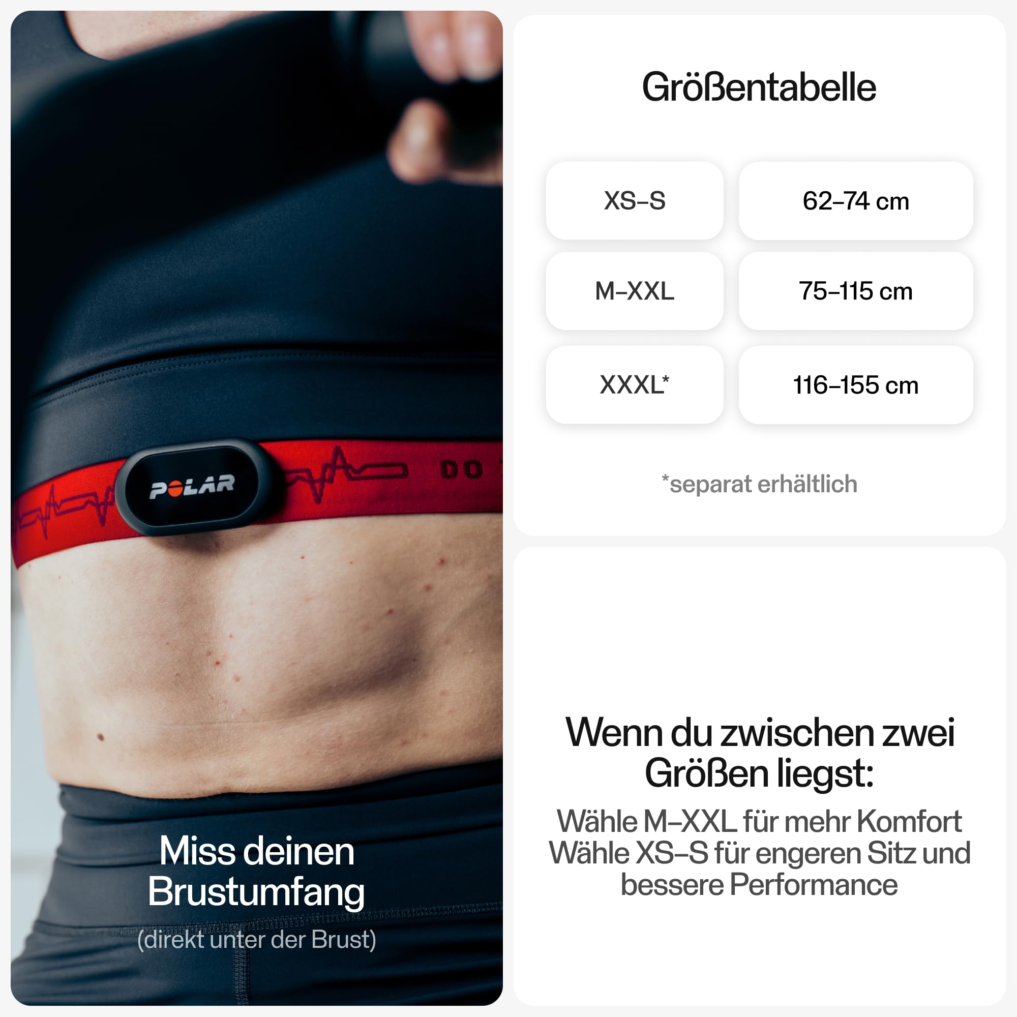 Polar H10 HF-Sensor – Schwarz ANT+ & Bluetooth, EKG-Genauigkeit, HRV-Messung, Wasserdicht, maschinenwaschbarer Gurt, Akkus, bequem Sitz kompatibel mit vielen Sportarten & Fitnessgeräten XS-S 62-74cm