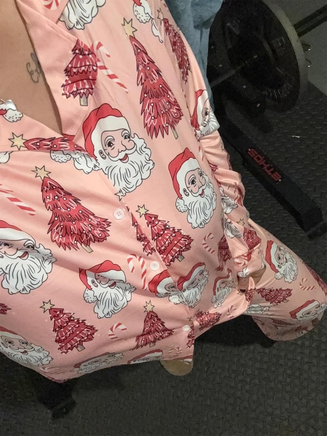 Alyweatry Women Christmas Santa Pajama Set Long Sleeve Button Down 2 Piece Lounge Pjs Set Holiday Sleepwear - Image 7