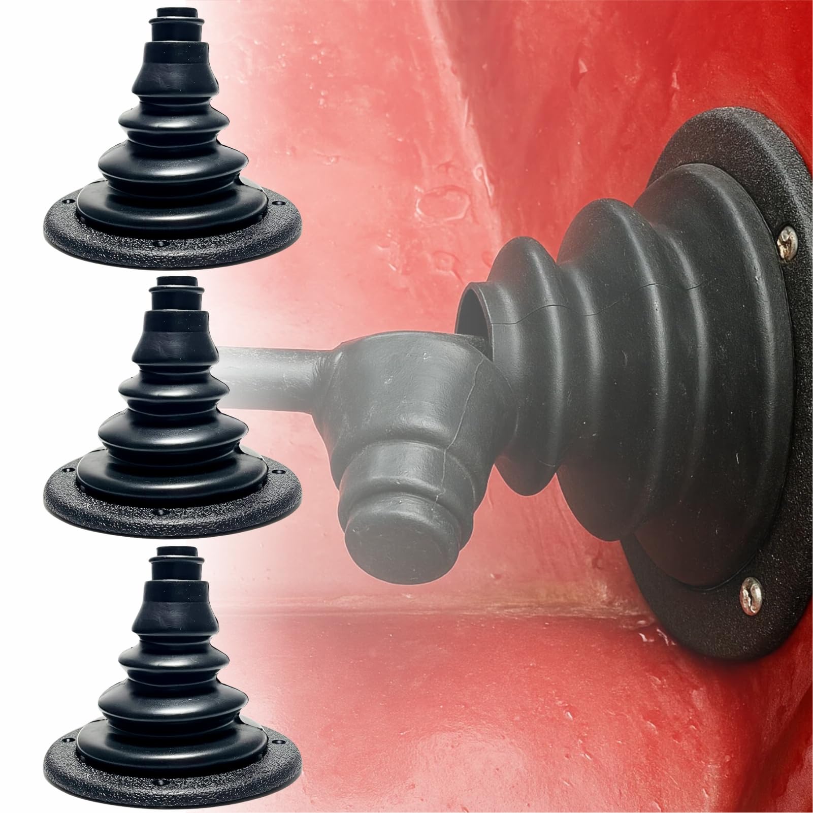 Boat Motor Well Cable Boot - Rigging Steering Protect for Marine Yacht Kayak Electrical Wire Organize, Fuel Lines Diameter 4 7/10" (Black-3Pcs)