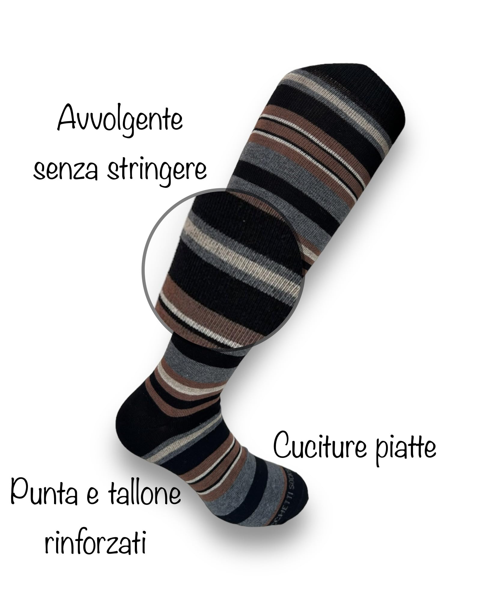 Lucchetti Socks Milano Scatolina Idea Regalo 6 Paia Calze Fantasia Uomo Lunghe Made in Italy Colorate Invernali Pois Righe Confortevoli