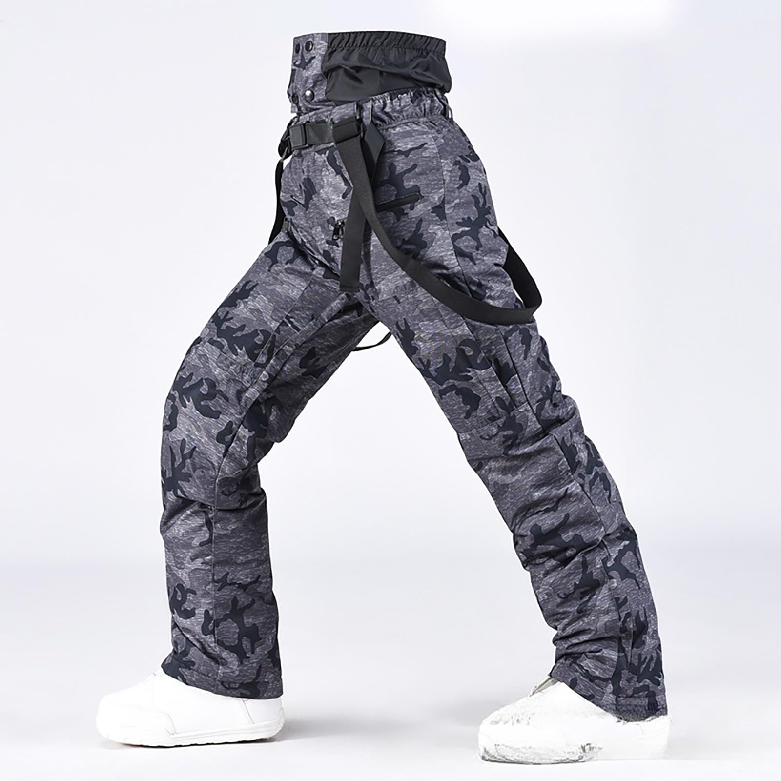 Sunnyuk Tuta Neve Uomo Salopette Impermeabile Curvy Tuta Taglie Forti Montagna Pantalone Sci Snowboard Pantaloni da Neve Termici Invernale Elasticizzati