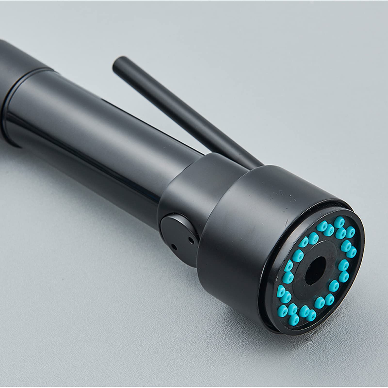 Rubinetto da Cucina Nero con doccetta Estraibile, Rubinetto in Ottone Massiccio, Maniglia Singola a Molla, Luce LED per lavello Commerciale, per lavello, Tipo 2
