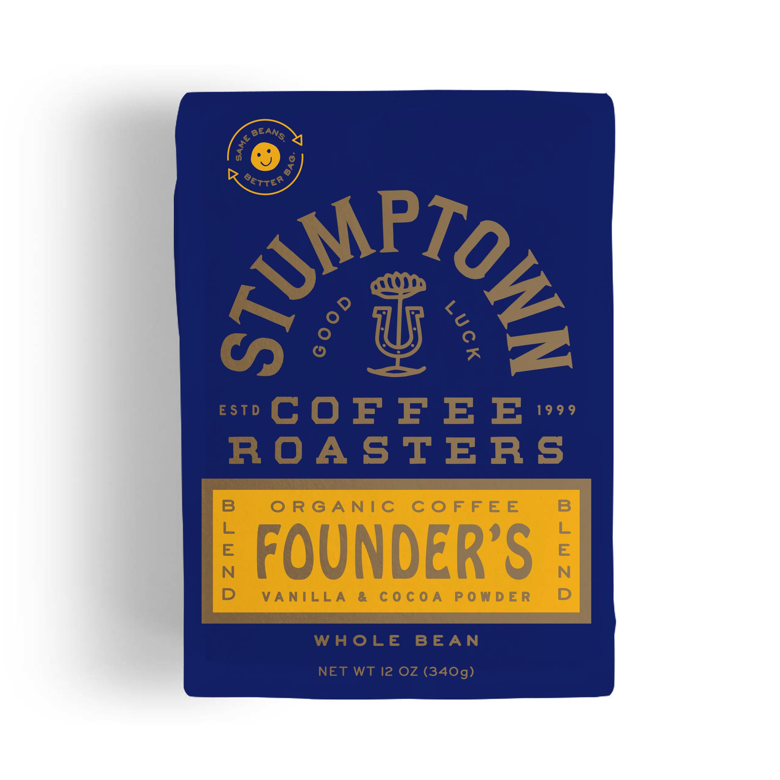 Stumptown Coffee Roasters, Medium Roast Organic Whole Bean Coffee - Founder's Blend Bag with Flavor Notes of Vanilla and Cocoa Powder, 12 Ounce (Pack of 1)
