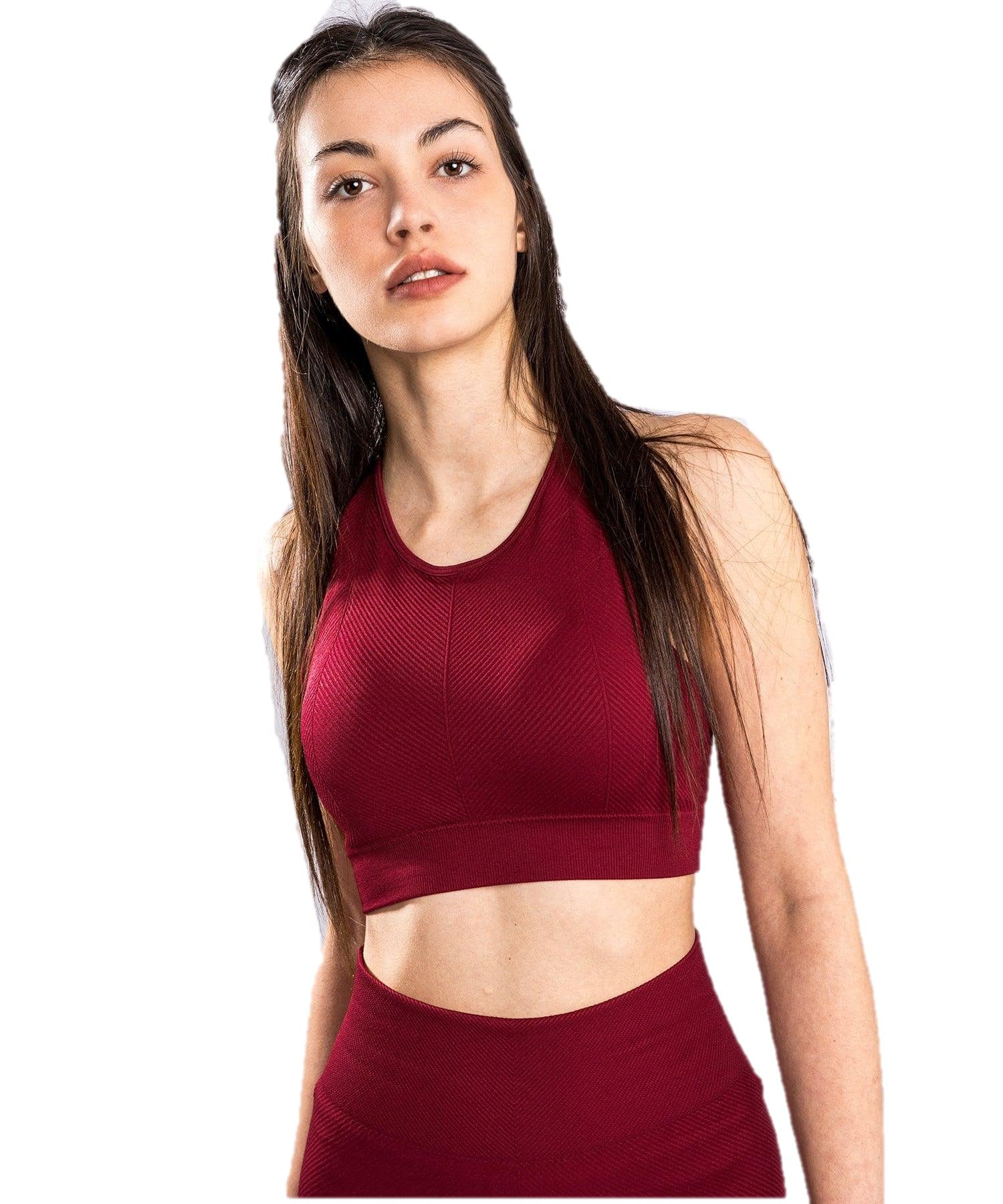Venum Damen Sparring Nahtloser Sport-BH, Undurchsichtige, burgunderfarben, X-Large