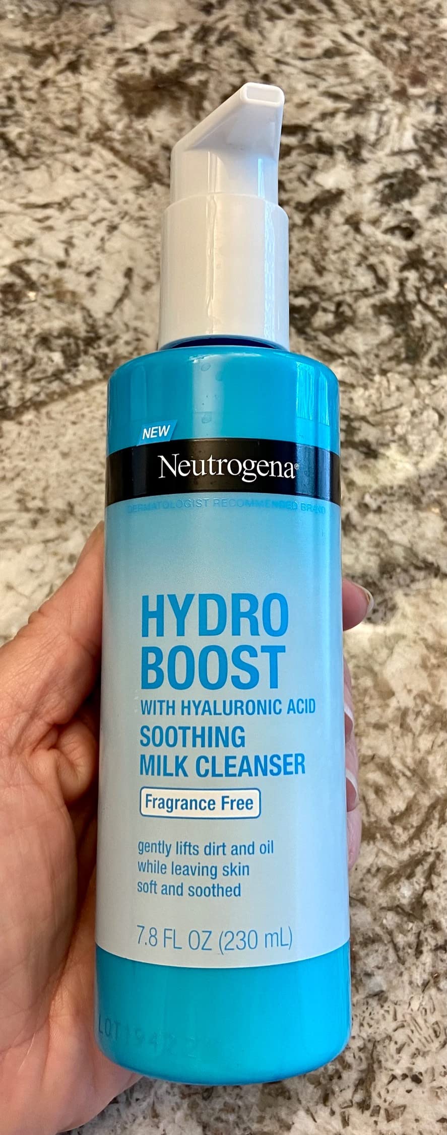Kenvue Neutrogena Hydro Boost Face Wash Soothing Milk Cleanser, Fragrance Free Hydrating Facial Cleanser With Hyaluronic Acid, Sensitive Skin Face Wash & Makeup Remover, 7.8 Fl Oz