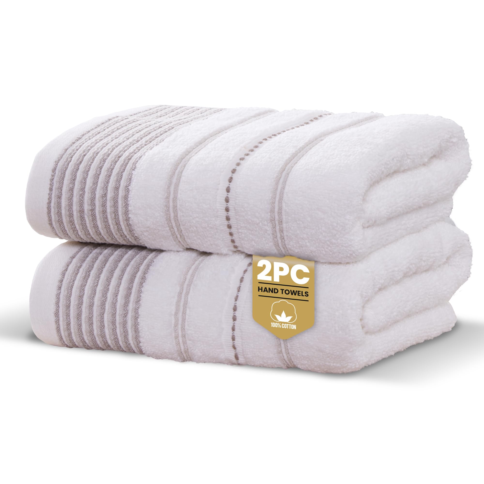 Rapport   Dakota Stripe 100% Cotton Towels (Natural) in Size  Hand Towels, BrandAlley