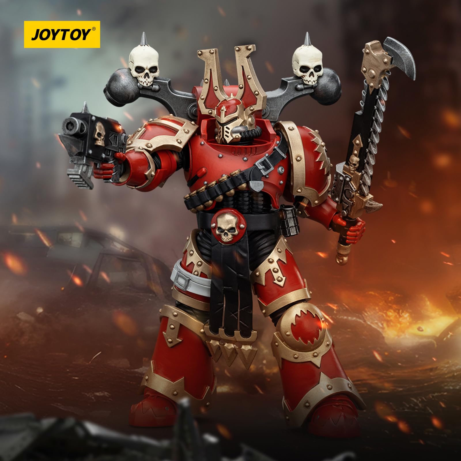 JOYTOY Warhammer 40k World Eaters, World Eaters Khorne Berzerker 2 1/18 Action Figure, Dedicated To You Who Love Collecting - Image 2
