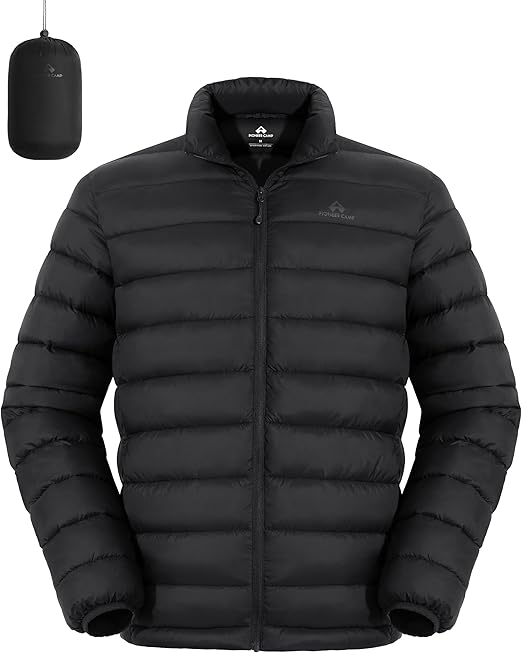Pioneer Camp Mens Lightweight Packable Puffer Jacket Winter Insulated Puffy Coat Water Repellent Warm Quilted Jackets Travel