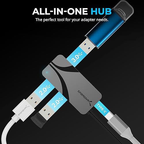Miniatura 4 de SABRENT Concentrador USB-C de 3 puertos con USB PD 3.0, 1 puerto USB-A de 5 Gbps, 2 puertos USB-A de 480 Mbps, 1 puerto USB-C de 5 Gbps con entrega