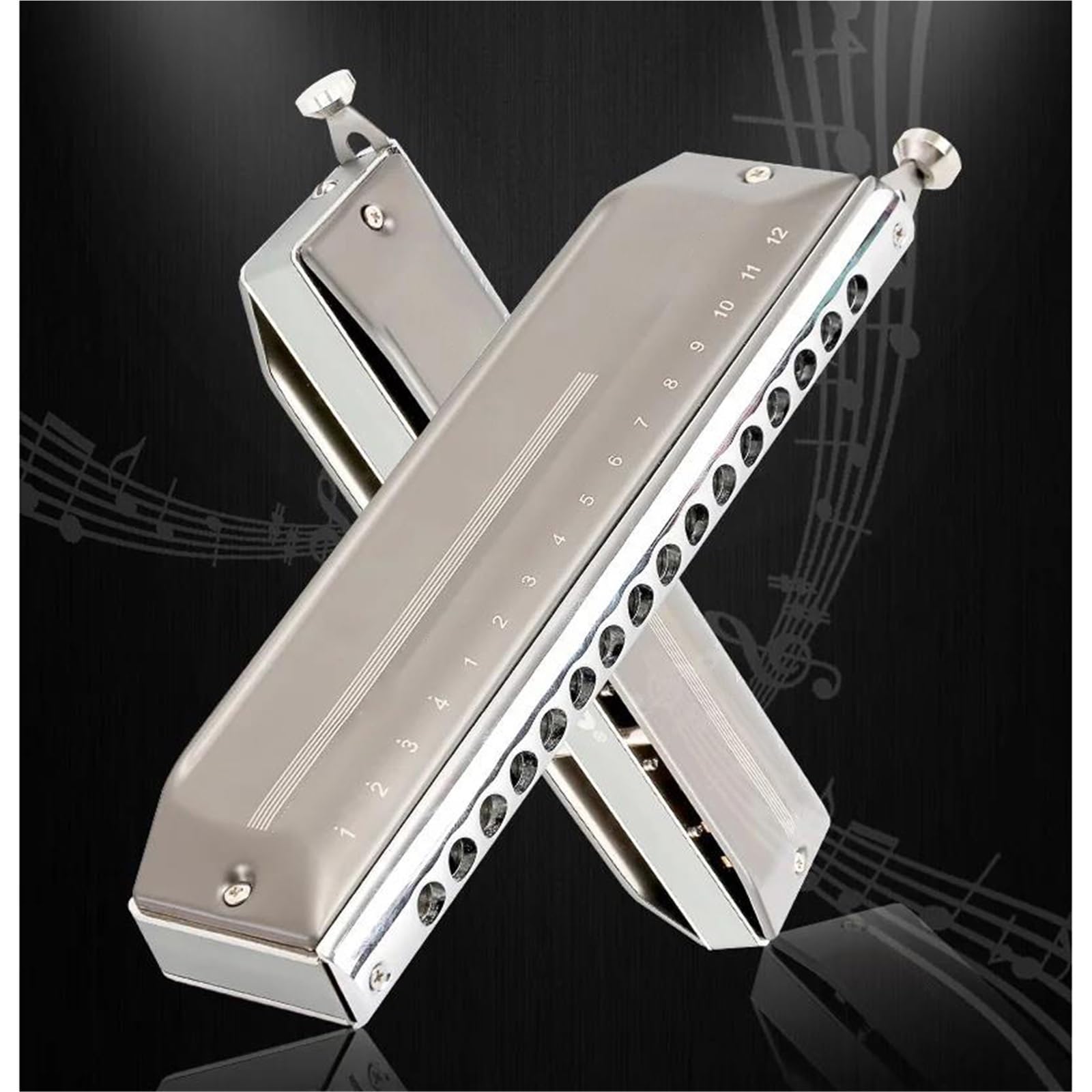 Armonica cromatica a 16 fori in chiave di do, 64 toni, pettine in alluminio resistente, ideale per principianti e professionisti, perfetta per lezioni di musica e spettacoli