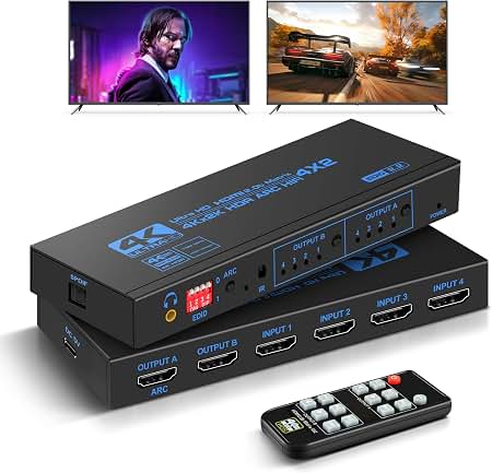 Amazon.com: 4K@60Hz HDMI Matrix Switch 4X2 with ARC, avedio links