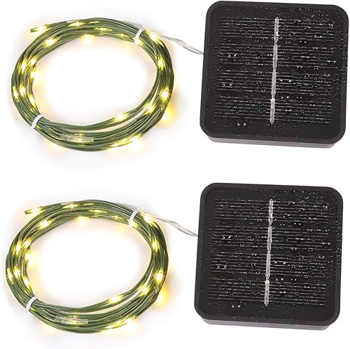 Miniatura 2 de Magicnight Mini luces de jardín cortas alimentadas por energía solar, impermeables, guirnalda de luces para jardín al aire libre, cable verde,