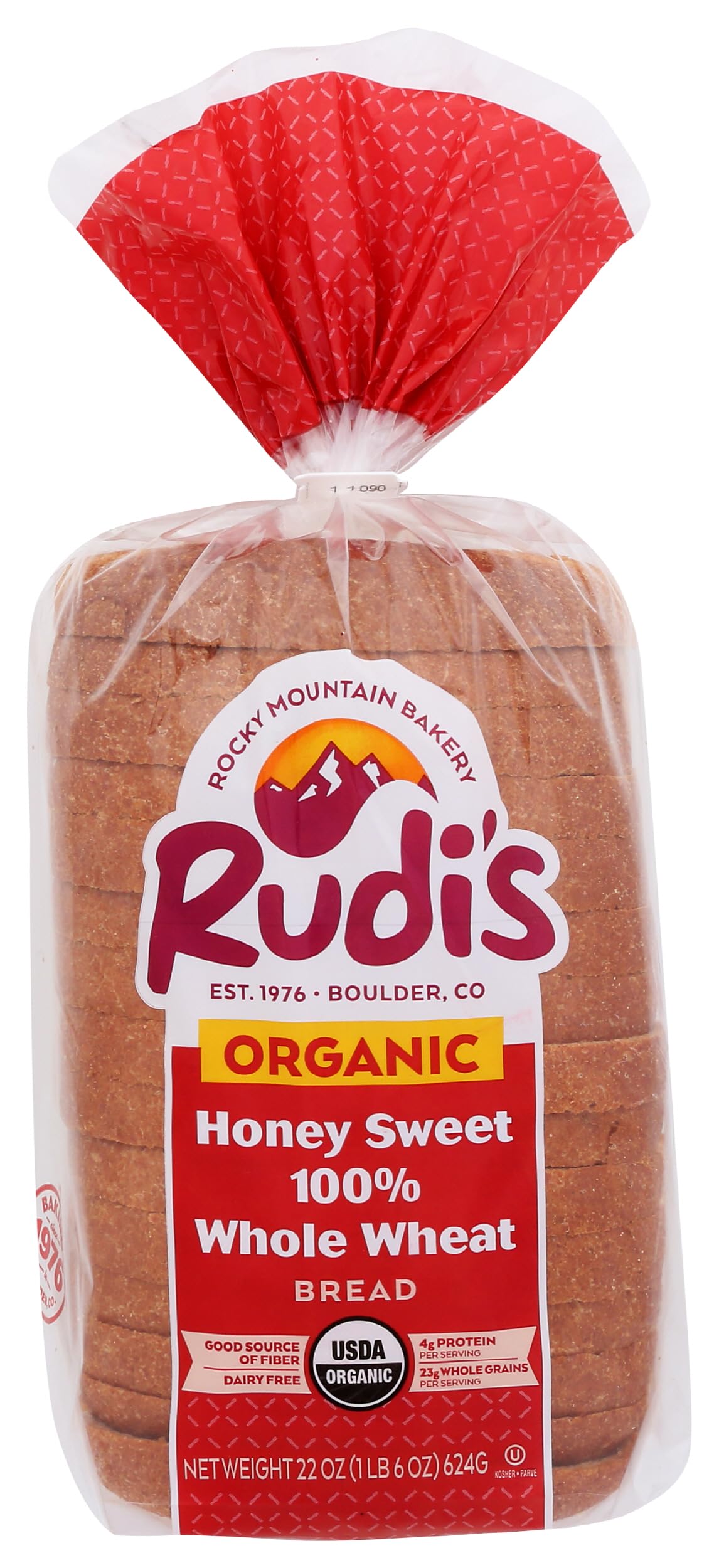 RUDIS BAKERY Organic Honey Sweet Wheat Bread, 22 OZ