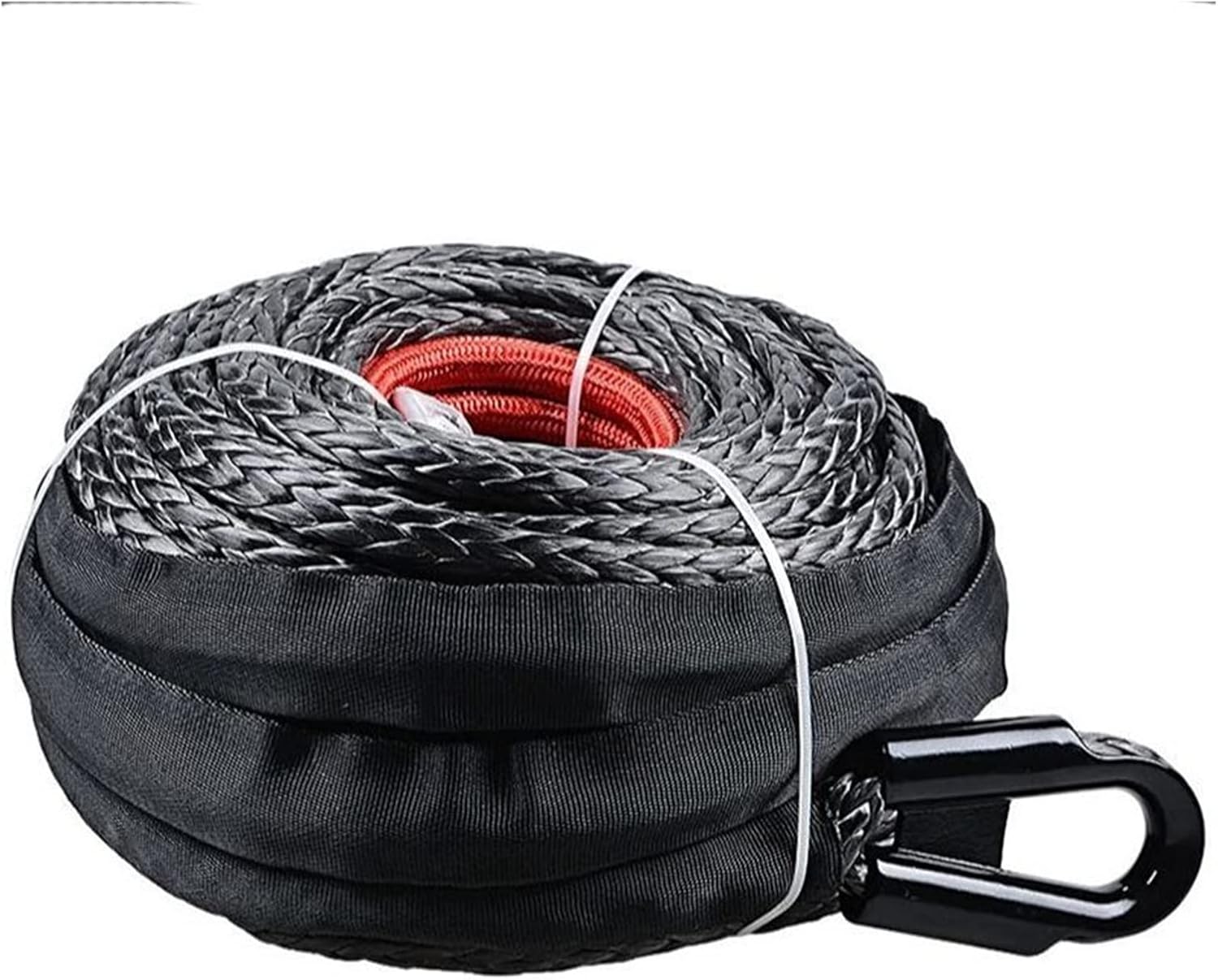 Winch Rope String Line Cable with Sheath Gray Synthetic Towing Rope 3/8inch（9.5mm） 23/25/26/29m 12000lbs for ATV UTV Off-Road (Color : 9.5mmx29M, Size : A)